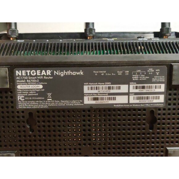 NETGEAR Nighthawk AC1750  Smart WiFi Router (R6700) - USED - Picture 5 of 6